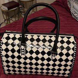 Western B&W Checkered Satchel